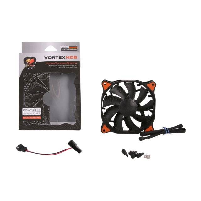 Cougar Vortex CF-V12HB 120mm Hydro Dynamic Bearing (Fluid) Case Fan (Black) | CF-V12HB