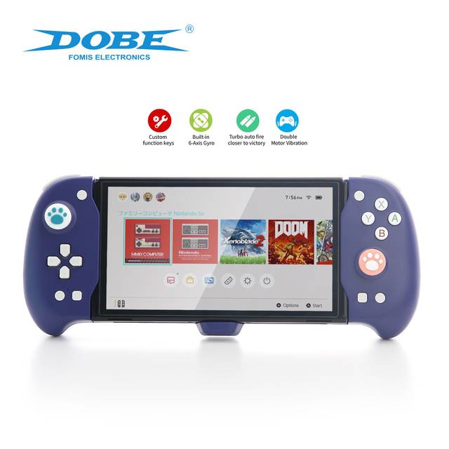 DOBE TNS-1188B Hall Effect Plug-play Handheld Mode SWICTH Controller with Kickstand, Ergonomic Controller for Nintendo Switch/Switch OLED with 6-Axis Gyro, Back Button Mapping, Vibration, PD Fast Charge | TNS-1188B