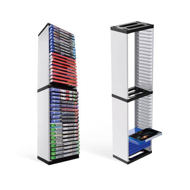 DOBE TP5-0519 Video Game Storage Stand Tower for PS5/ PS4/ PS3/ Xbox Series S and X/Xbox one Game, Universal Game Disc Holder Vertical Stand Organizer Tower, 36-Layer CD storage stand | TP5-0519