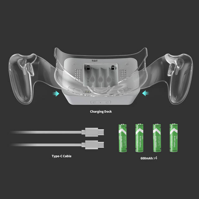 DOBE TY-3835 VR Charging Cradle for Meta/Oculus Quest 3 Charge Controllers Headset Simultaneously Charging Station Accessories Anti-Slip with Indicator Light for Meta/Oculus Quest 3 VR charger stand | TY-3835