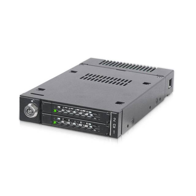 ICY DOCK ToughArmor MB834M2K-B 2 x M.2 PCIe NVMe SSD Mobile Rack for External 3.5 Drive Bay | MB834M2K-B