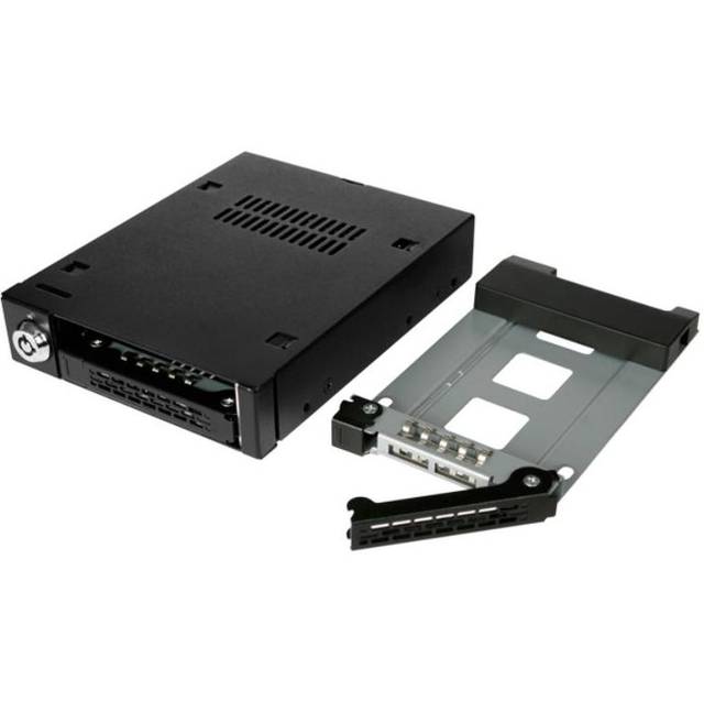 ICY DOCK ToughArmor MB992SK-B Enterprise Full Metal 2x 2.5" SATA Hard Drive or SSD Mobile Rack in 3.5" Device Bay (Matte Black) | MB992SK-B