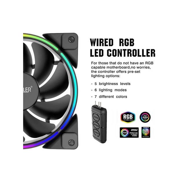 PCCOOLER CORONA 3-IN-1 FRGB KIT Cooling Fans KIT with Controller | CORONA 3-IN-1 FRGB KIT