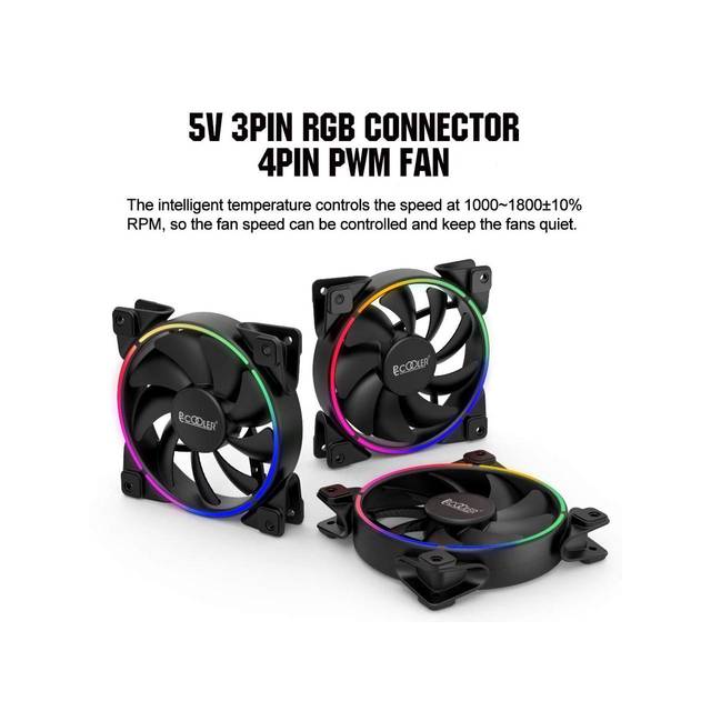 PCCOOLER CORONA 3-IN-1 FRGB KIT Cooling Fans KIT with Controller | CORONA 3-IN-1 FRGB KIT