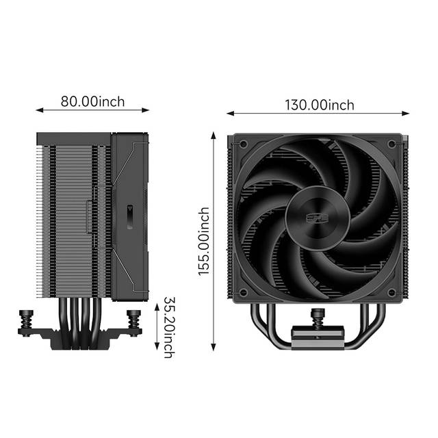 PCCOOLER RZ400 RZ400-BKNWNX-GL CPU Cooler TDP 180W CPU Air Cooler Single Tower CPU Fan 4 HeatPipe CPU Cooling System Three Modes PWM Silent Fans, Easy Install Air Cooler for Intel LGA 115X/1200/1700, AMD AM4/AM5 (Black) | RZ400-BKNWNX-GL