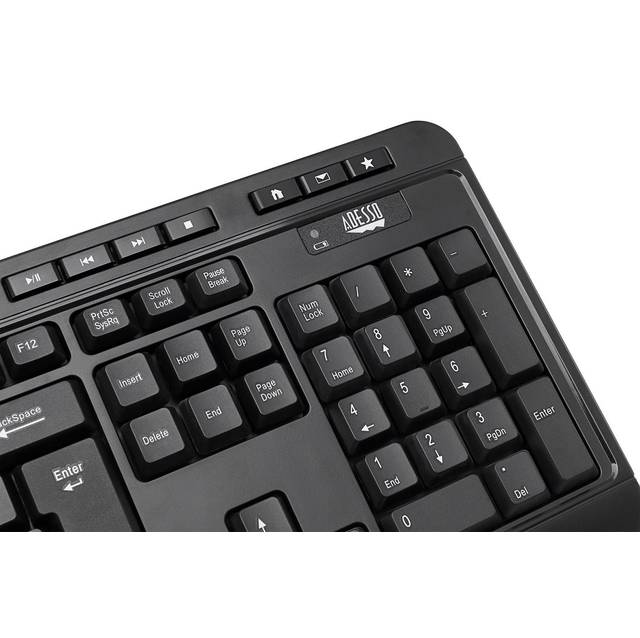 ADESSO WKB-1320CB Antimicrobial Wireless Desktop Keyboard and Mouse | WKB-1320CB