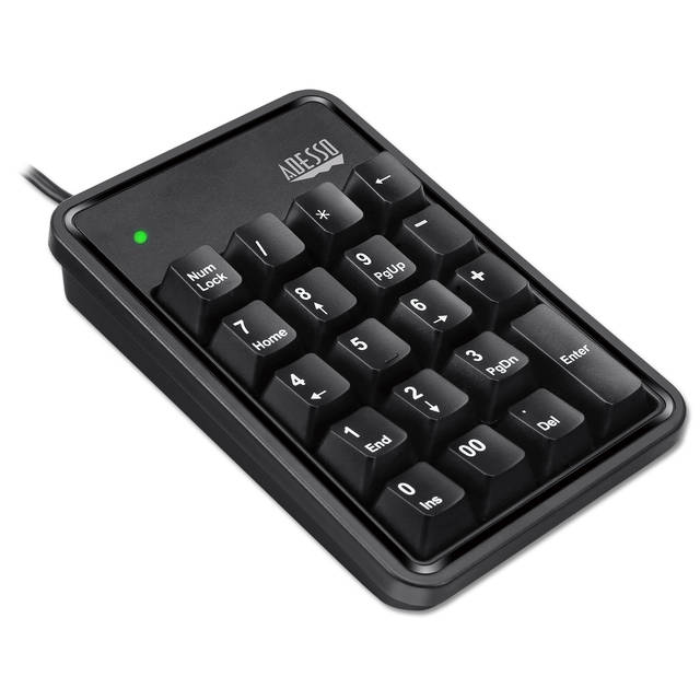 ADESSO AKB-600HB 19-Key Mechanical Keypad with 3-Port USB Hub | AKB-600HB