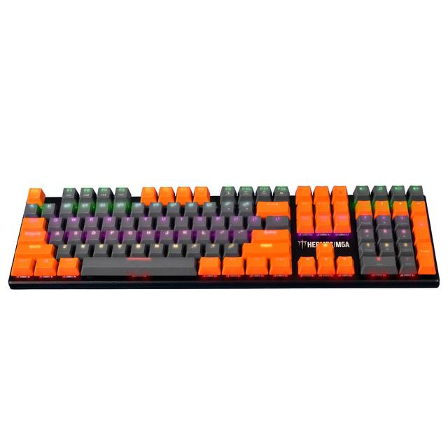 Gamdias GD-HERMES M5A Wired Mechanical Keyboard, Hermes M5A RGB Grey-Orange, 32bit ARM Cortex Processor for Zero-Lag & User Profiles (Up to 5), 50 Million Lifecycle, USB-A, Blue Switches | GD-HERMES M5A