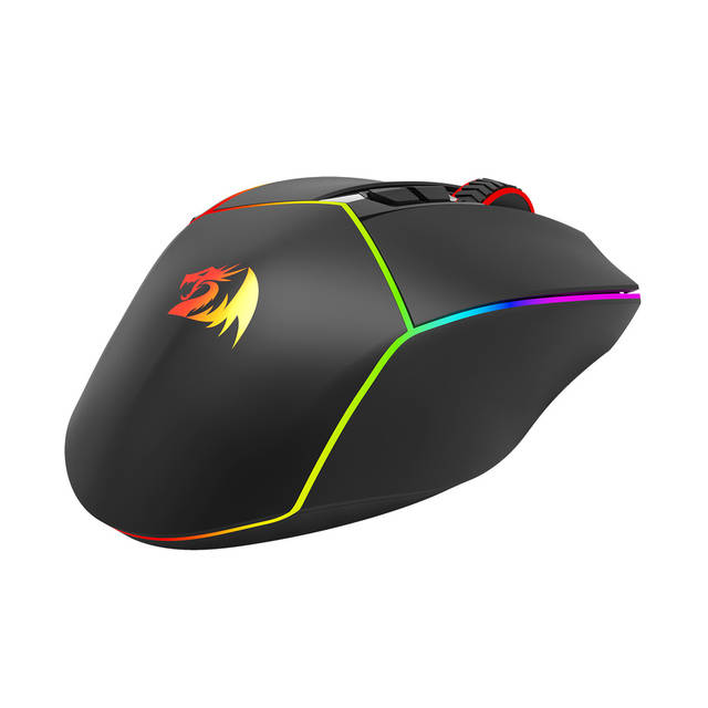 REDRAGON Axe M814 Programmable Wireless Gaming Mouse, with RGB streaming lights, 8 programmable buttons, max 8000DPI, 15G ACC, multifunctional software, ERGONOMIC DESIGN | M814