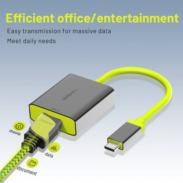 OMNIBAR+ OMNIBARPLUS USB C Hub - 4K 60Hz HDMI, USB-C 5Gbps, 60W PD with USB-C 5Gbps, for MacBook, XPS, Surface Pro | OMN-HUB003 O16-000013