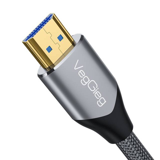 VegGieg V-H403 8K HDMI Cable 48Gbps 6.6FT/2M, Braided Cord-4K@120Hz 8K@60Hz, DTS:X, HDCP 2.2 & 2.3, HDR 10 Compatible with TV/PS5/HDTV/Blu-ray | V-H403