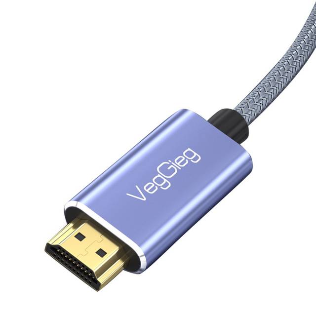 VegGieg V-Z625 6.6FT/2M USB C to HDMI Cable 4K, Anti-Interference Gold-Plated Plugs, Aluminum Type-C to HDMI Cord - Thunderbolt 3 and 4 Compatible for iPhone 15 Series, MacBook, iMac, iPad Pro, Galaxy, Surface, Dell, HP | V-Z625